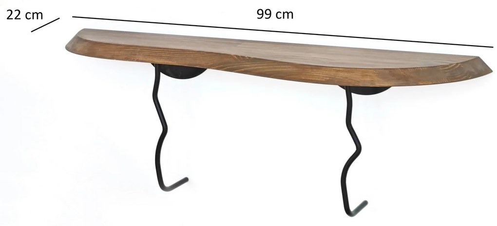 Prateleira de Parede Lierre – Preto Nogueira – 99 cm x 22 cm