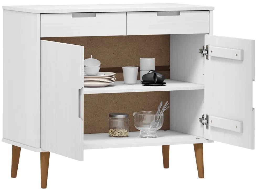 Aparador MOLDE 90x40x80 cm pinho maciço branco