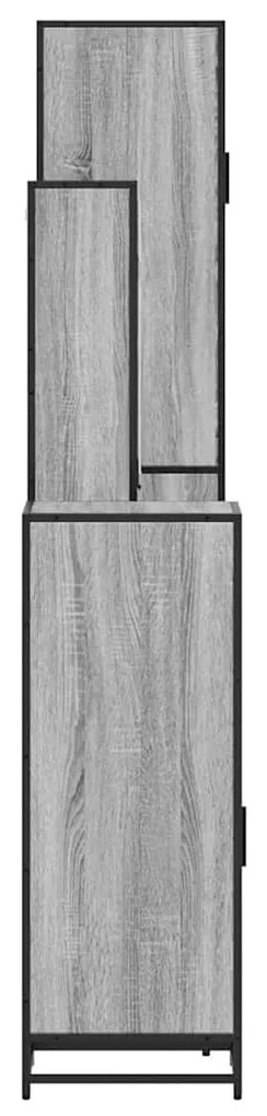 4 pcs Conjunto móveis casa de banho madeira proc. cinza sonoma