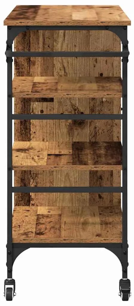 Carrinho de Cozinha Madeira Velha 87,5x38,5x84,5 cm Madeira Engenharia