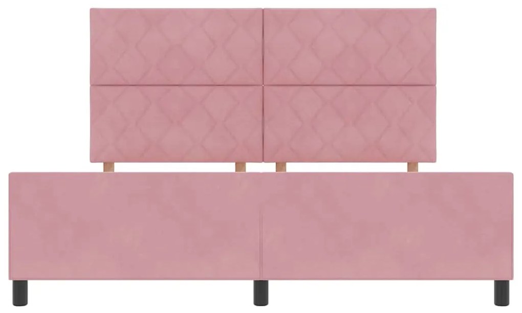 Cama vidaXL Rosa 180x200 cm Veludo