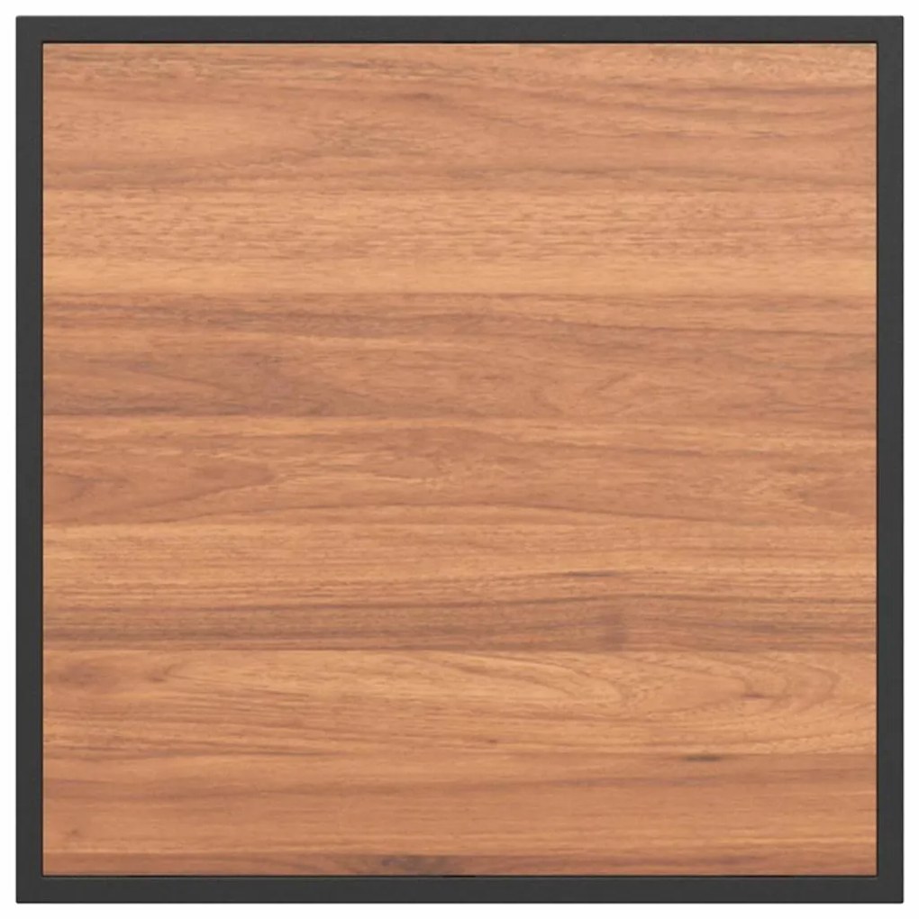 Mesa de Café de Jardim Castanho 55x55x35 cm DPC e Aço