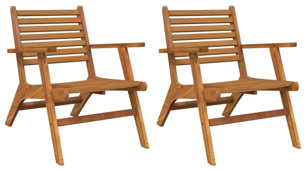 Conjunto de 2 Cadeiras para Exterior em Madeira de Acácia