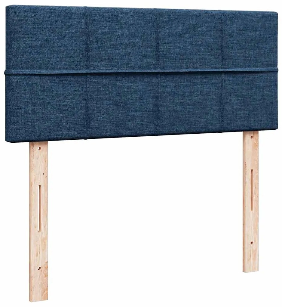 Cama boxspring com colchão 120x190 cm tecido azul
