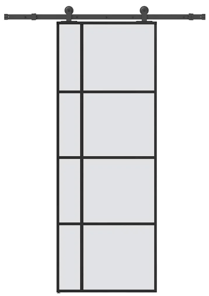 vidaXL Porta deslizante c/ conj. ferragens 76x205cm vidro ESG/alumínio