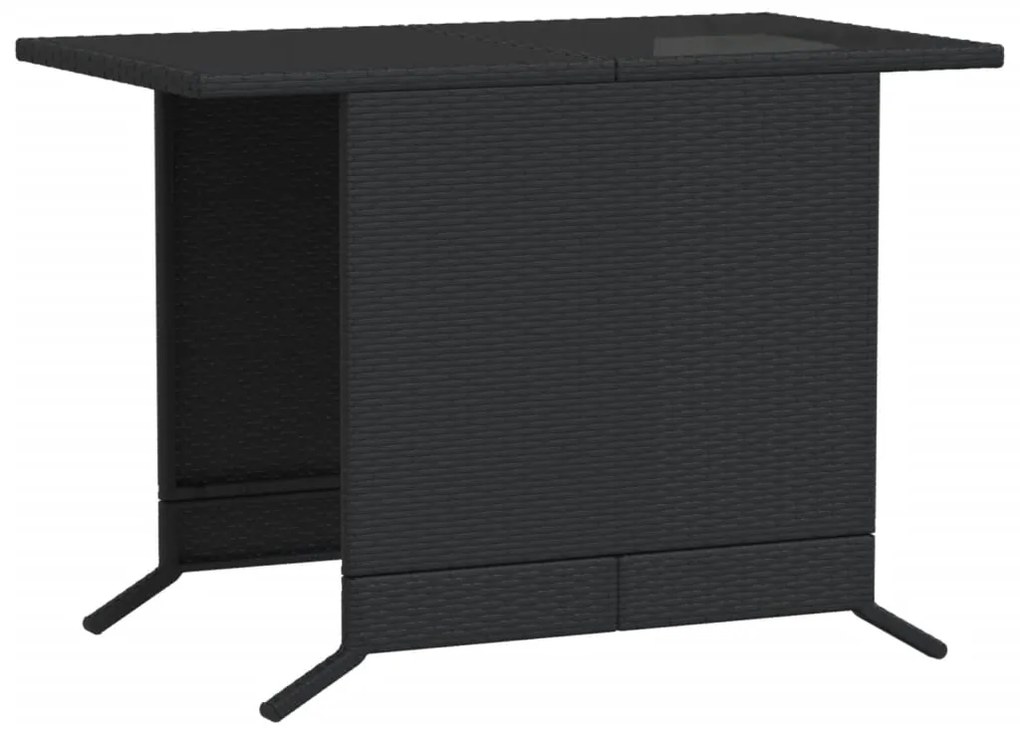 3 pcs conjunto de bistrô com almofadões vime PE preto