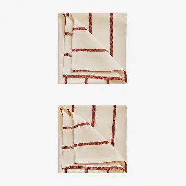 Pack De 2 Guardanapos De Algodão Gracilis Vinho Tinto - Sklum