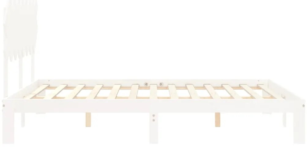 Cama sem colchão 160x200 cm madeira de pinho maciça branco