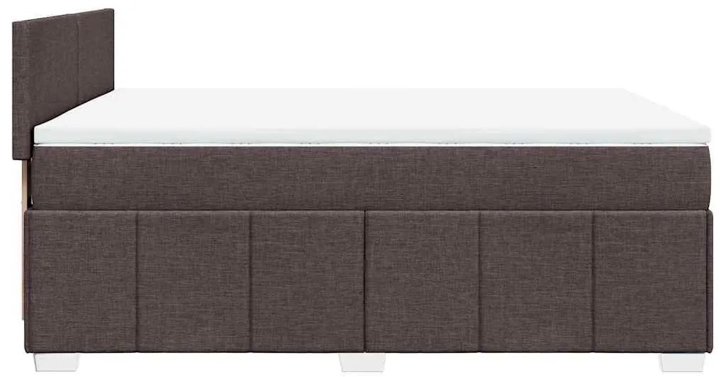 Cama com molas/colchão 140x190 cm tecido castanho-escuro