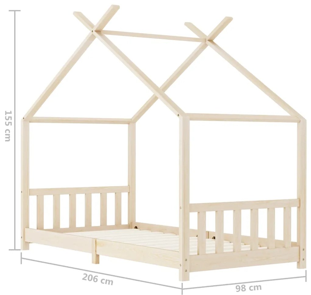 Estrutura de cama para crianças 90x200 cm pinho maciço