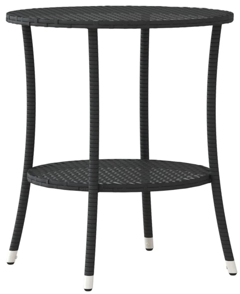 Cadeiras jardim reclináveis 2 pcs com mesa vime PE preto