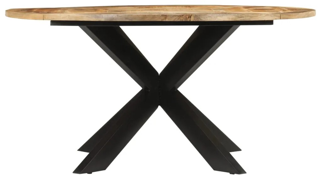 Mesa de jantar Ø150x76 cm madeira de mangueira maciça áspera