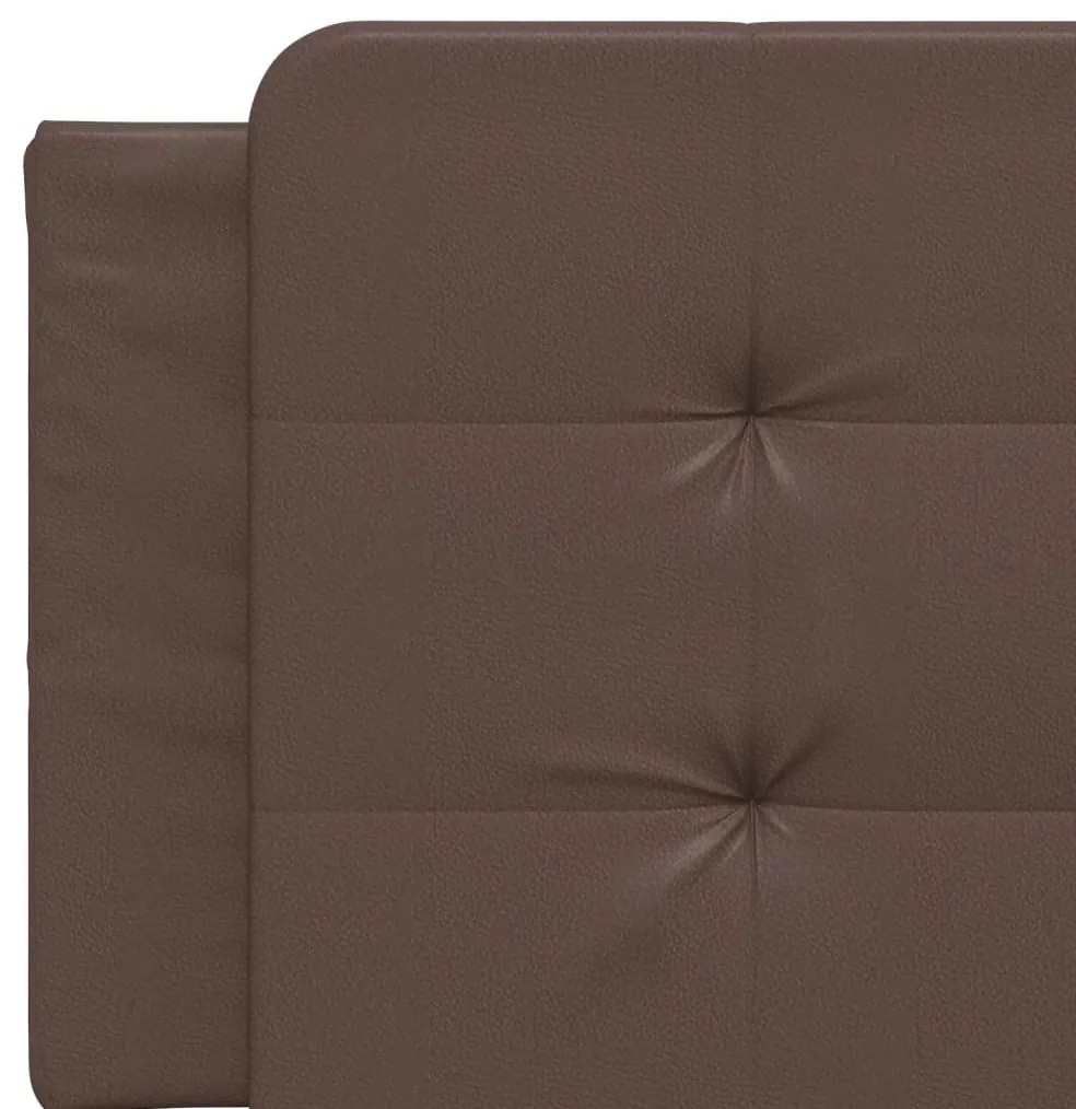 Cama com colchão 160x200 cm couro artificial castanho