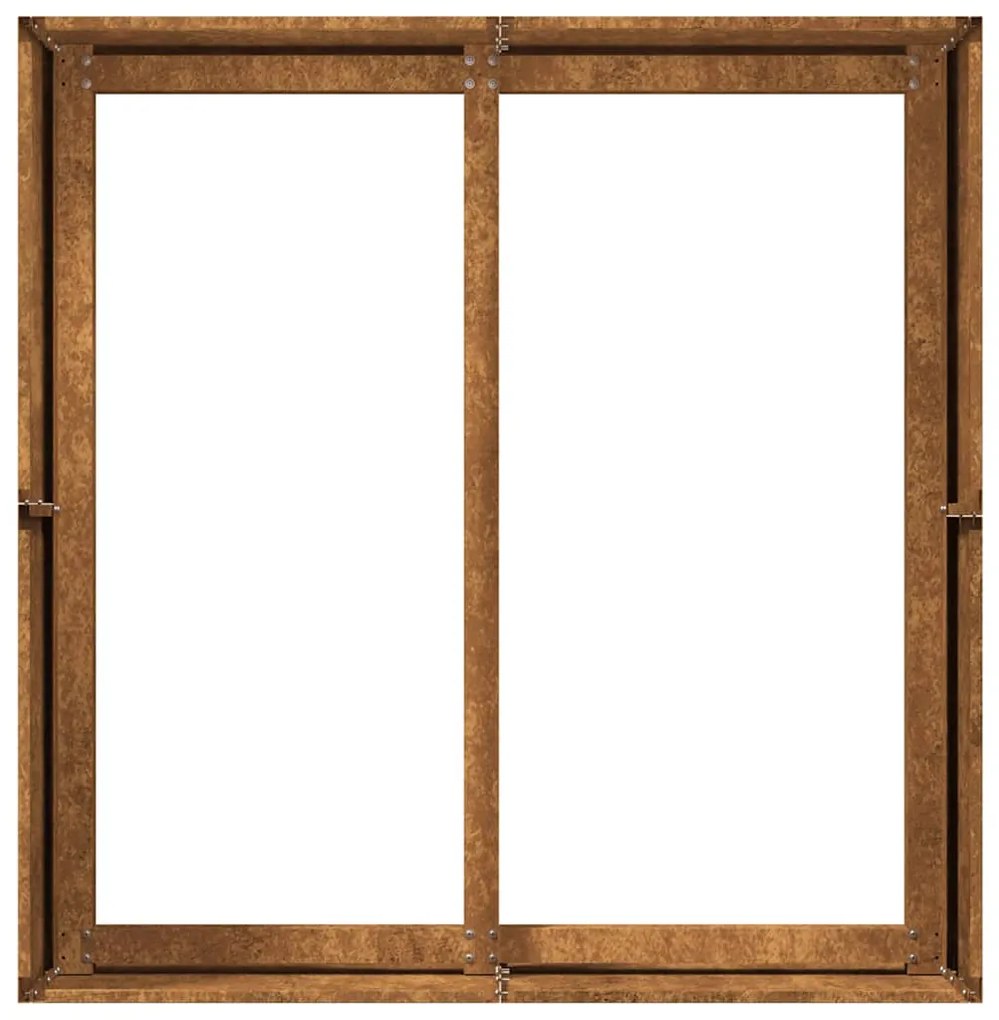 Floreira enferrujada 80x80x40 cm aço resistente