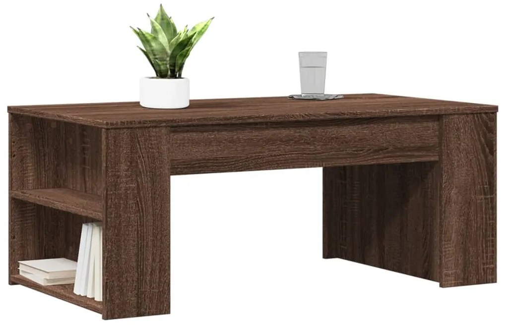 Mesa centro 102x55x42 cm derivados de madeira carvalho castanho