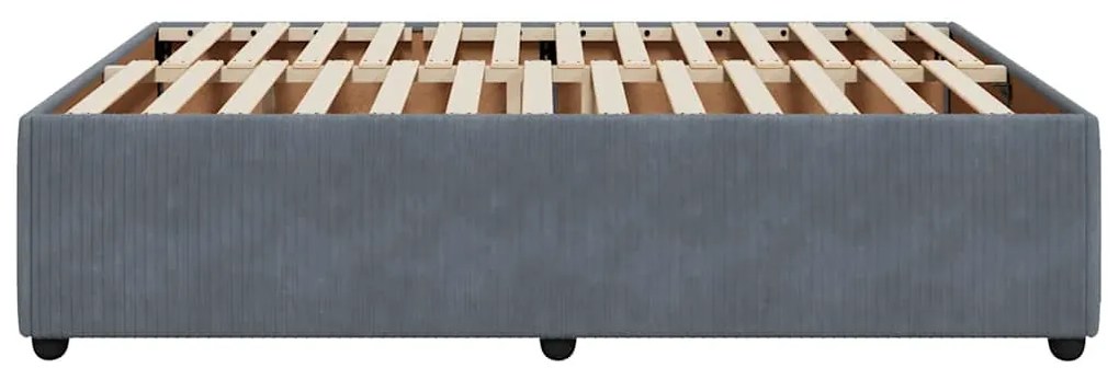 Estrutura de cama sem colchão 140x200 cm veludo cinzento-escuro