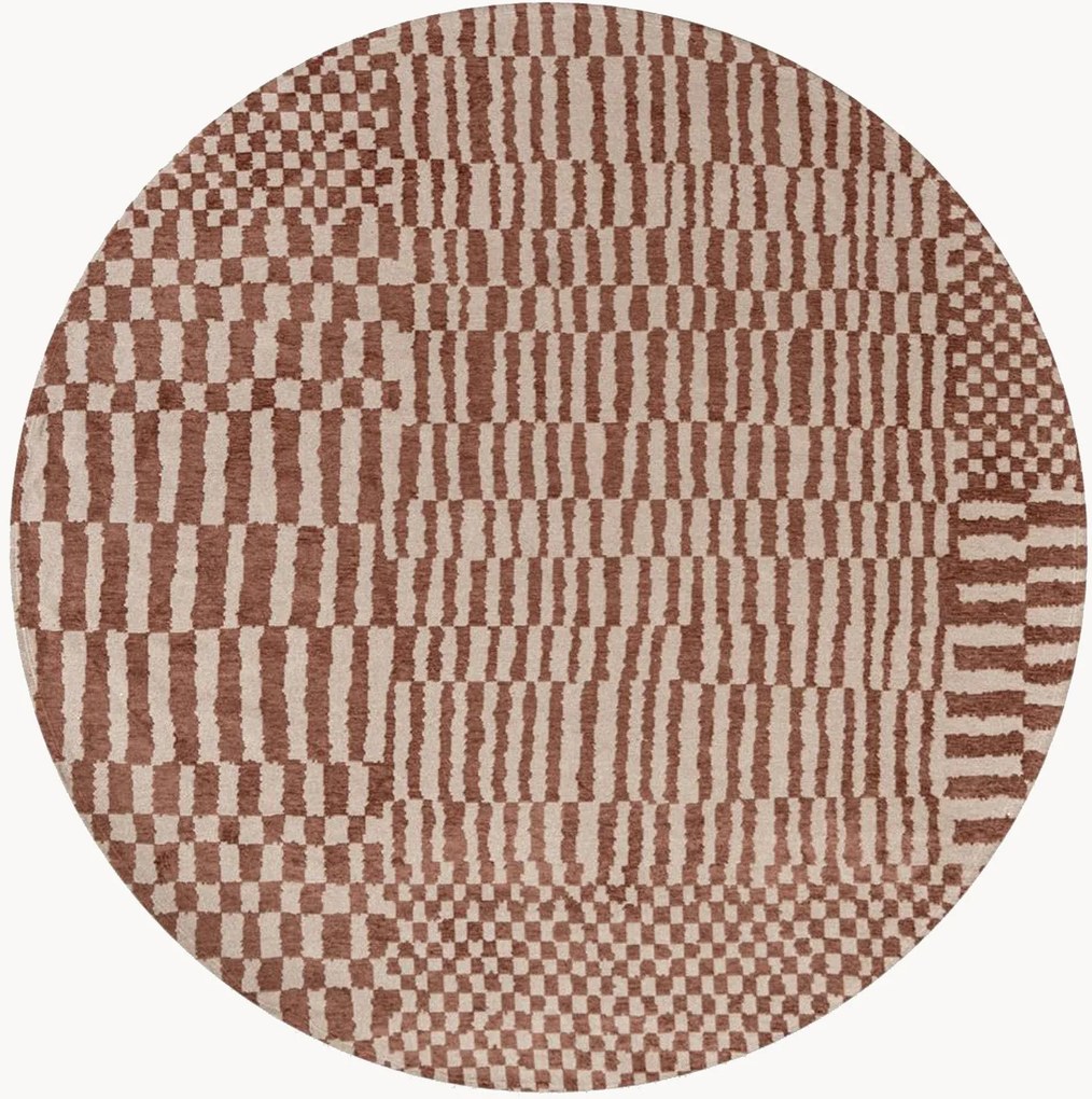 Tapete redondo jacquard de tecelagem plana Berber