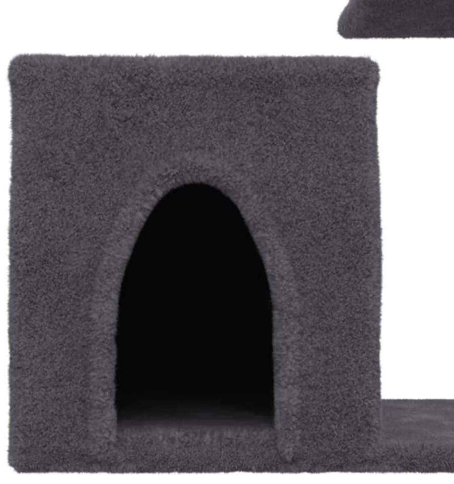 Árvore gatos c/ postes arranhadores sisal 50,5 cm cinza-escuro