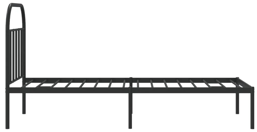 Estrutura de cama com cabeceira 90x200 cm metal preto