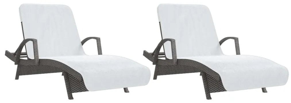 Toalhas de praia 2 pcs 75x200 cm tecido 400 GSM branco