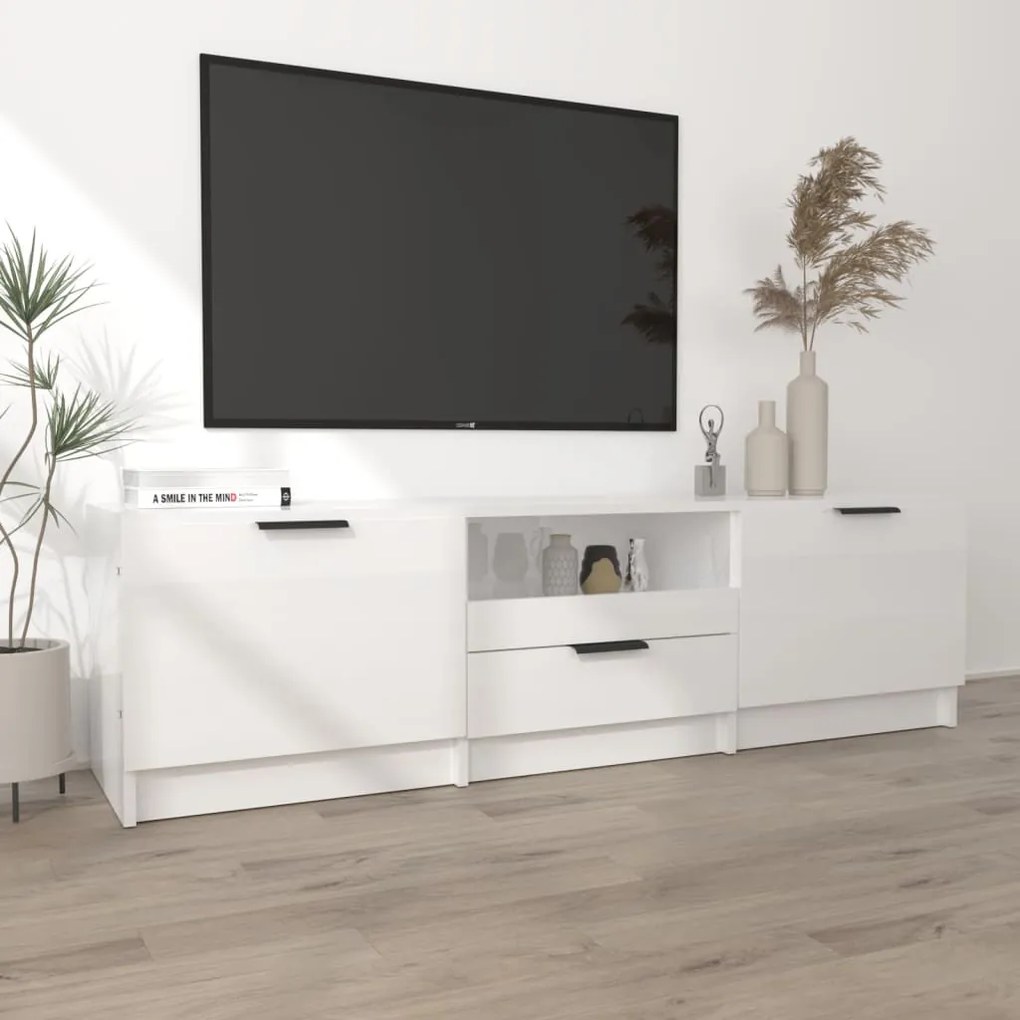 Móvel de TV Flix de 140cm - Branco Brilhante - Design Moderno