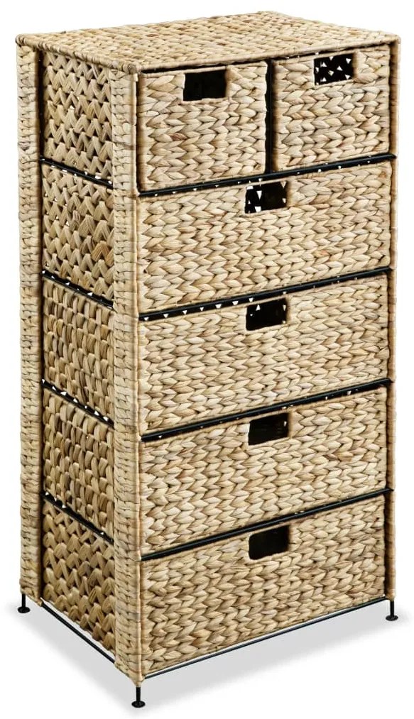 245493 vidaXL Unidade de arrumação com 6 cestos 47x37x100 cm jacinto de água