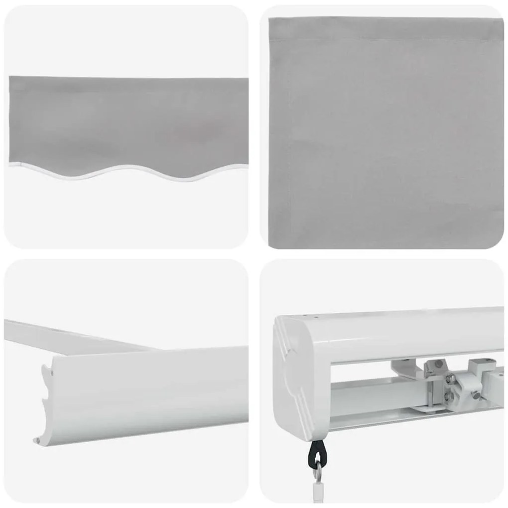 Toldo Retrátil Manual vidaXL Cinzento-Claro 500x300 cm
