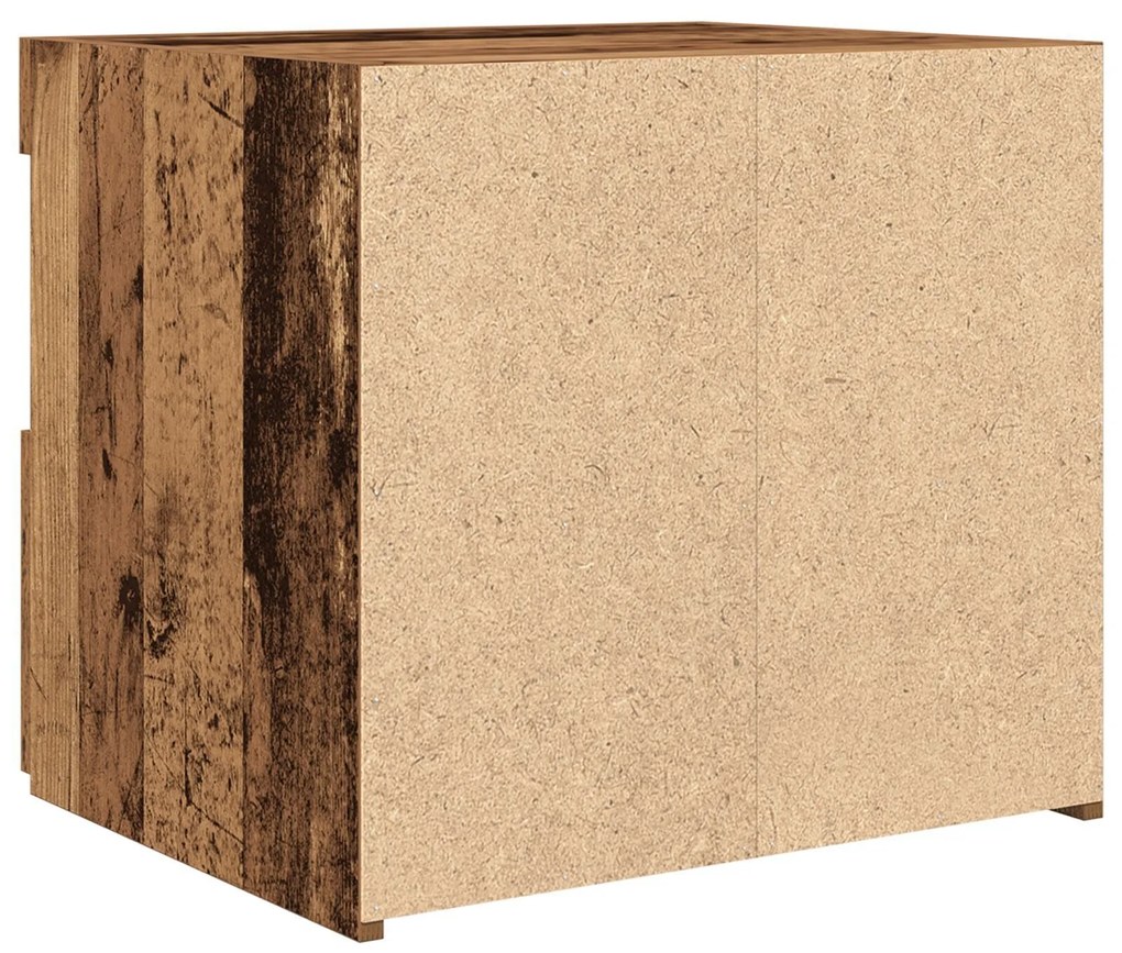 Cabeceira de Cama vidaXL com Luzes LED Madeira Antiga 50x40x45 cm