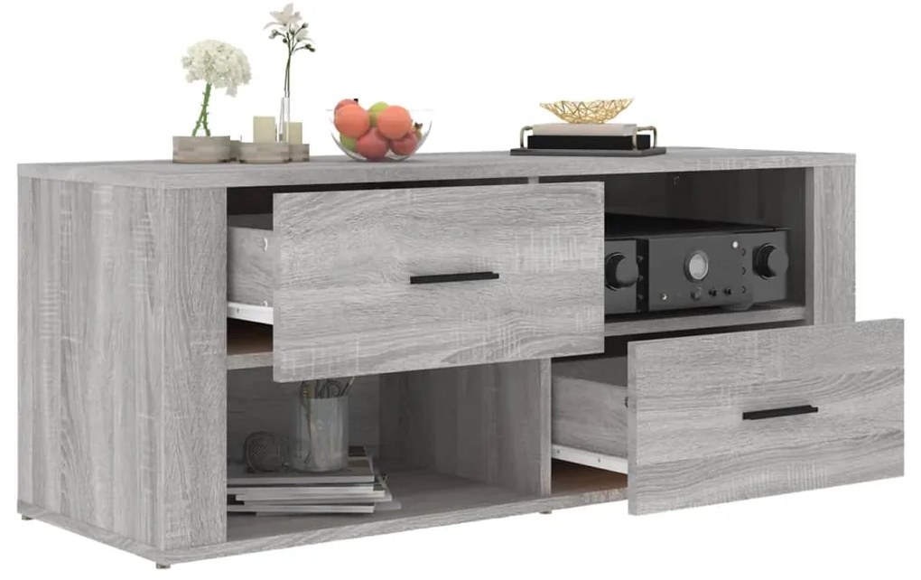 Móvel de TV 100x35x40 cm derivados de madeira cinzento sonoma