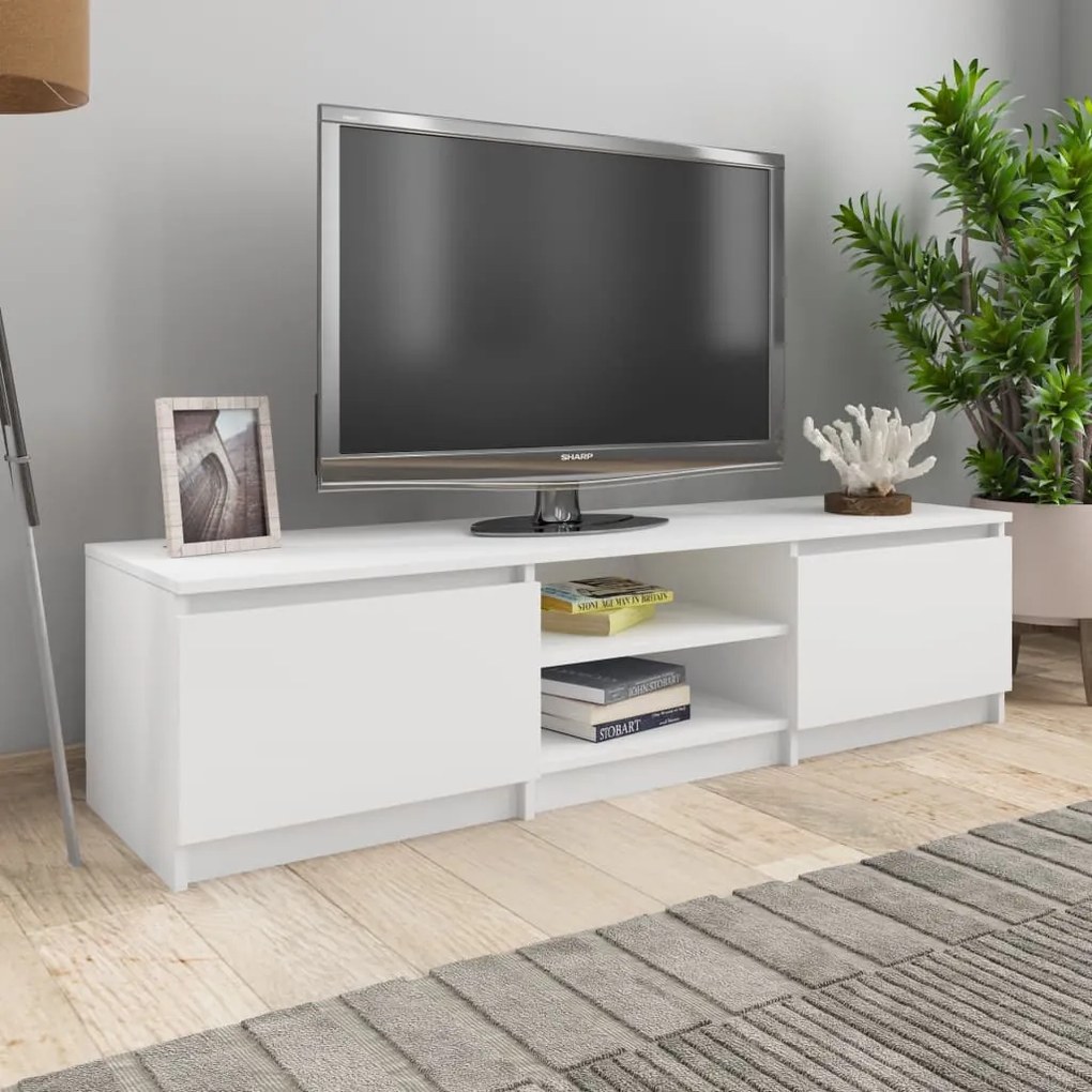 800648 vidaXL Móvel de TV 140x40x35,5 cm contraplacado branco