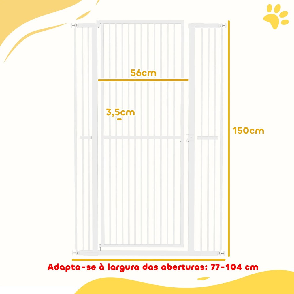 PawHut Barreira para Cães Extra Alta Barreira para Cães com Largura Aj