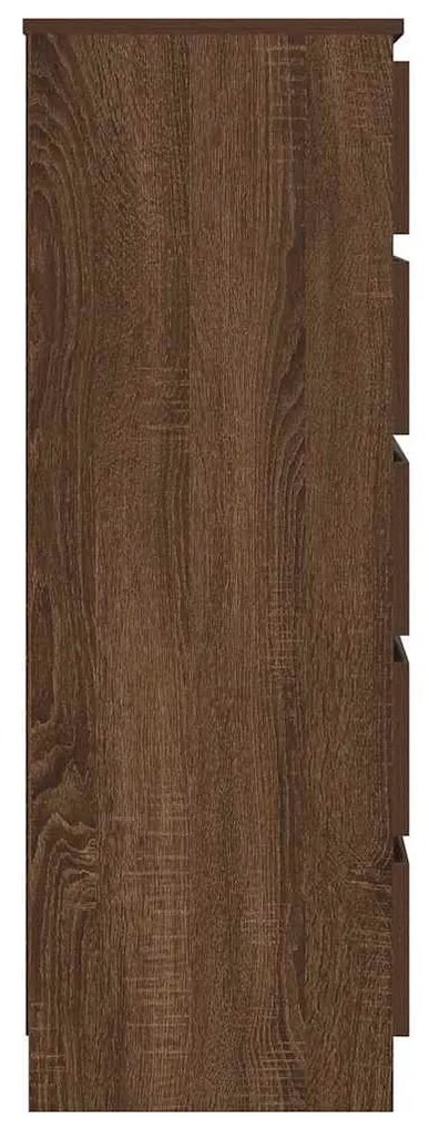 Armário de gavetas 60x36x103cm deriv. madeira carvalho castanho