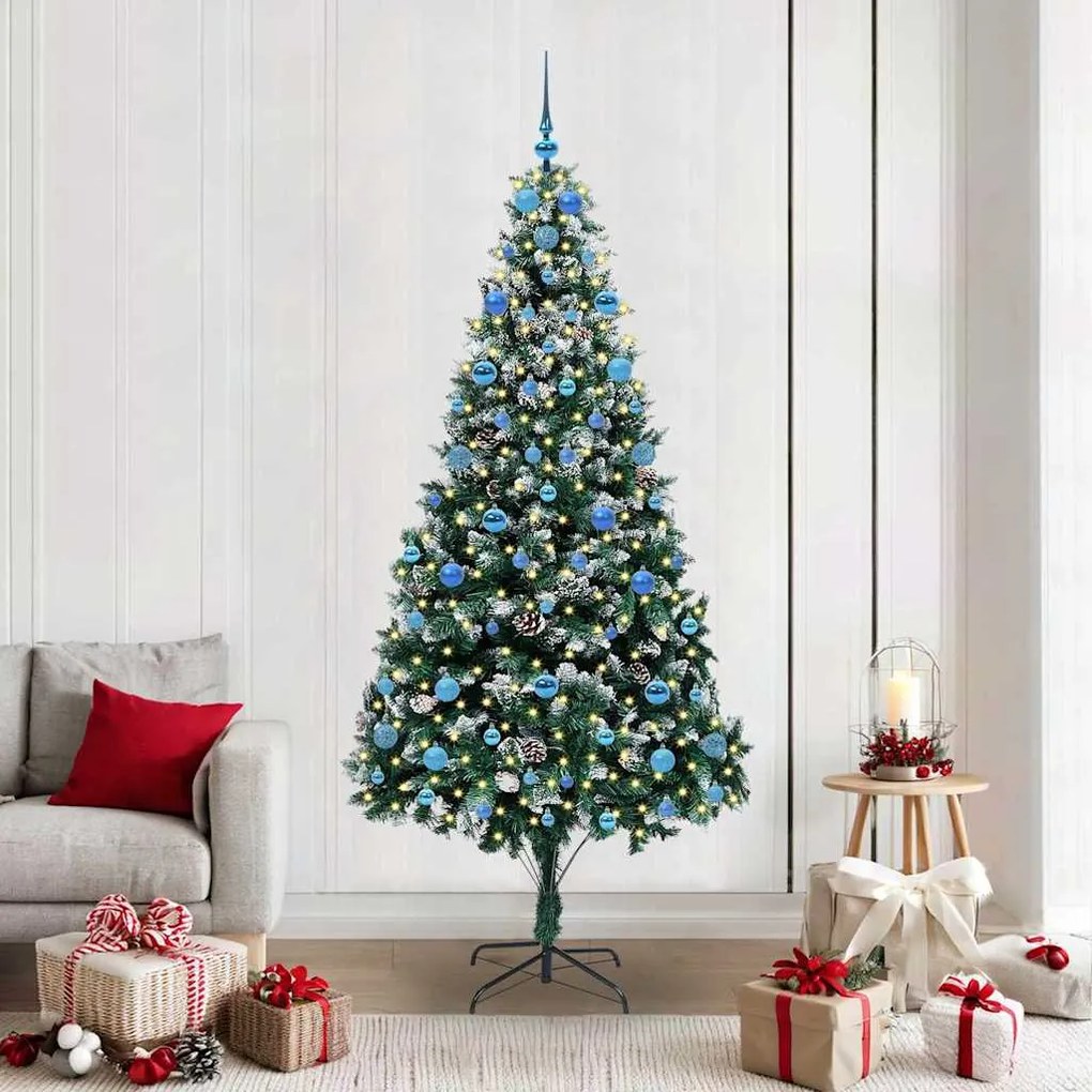 vidaXL Árvore de Natal Artificial Verde 210 cm PVC, Aço e Plástico