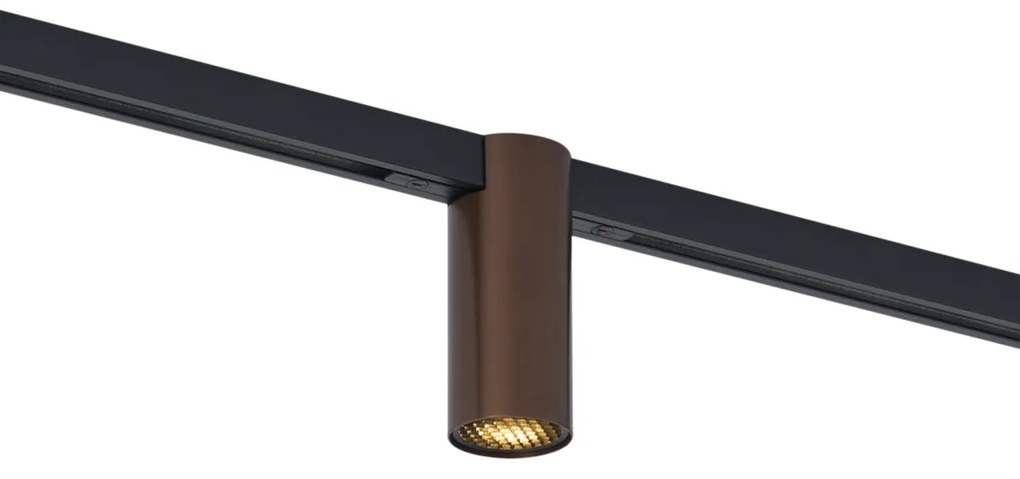 Foco moderno bronze escuro para sistema de calhas monofásico GU10 35mm - Slimline Nubee Honey