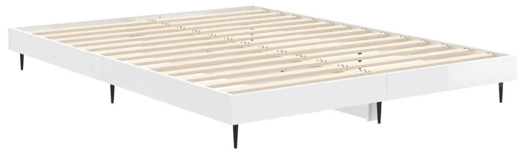 Estrutura cama 140x190 cm derivados de madeira branco brilhante