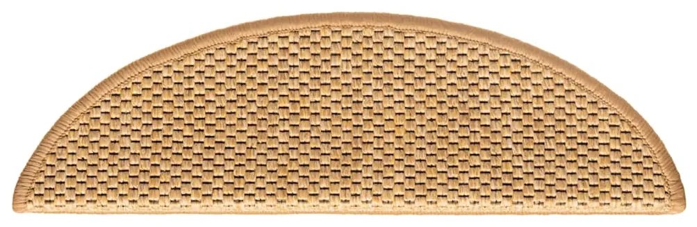 Tapetes escada adesivos aspeto sisal 15 pcs cor de sisal