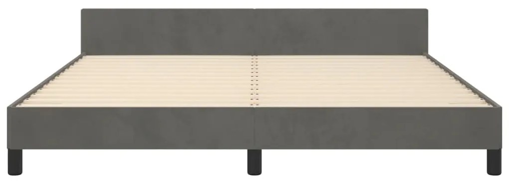 Estrutura de cama sem colchão 160x200 cm veludo cinzento-escuro