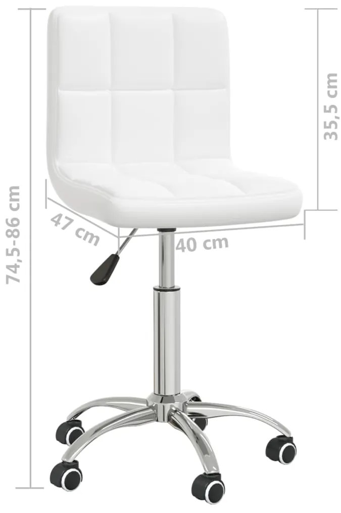 Cadeira de escritório giratória couro artificial branco
