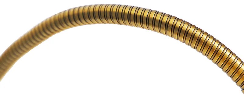 Candeeiro de pé clássico bronze abajur de tecido branco com candeeiro de leitura - Retro