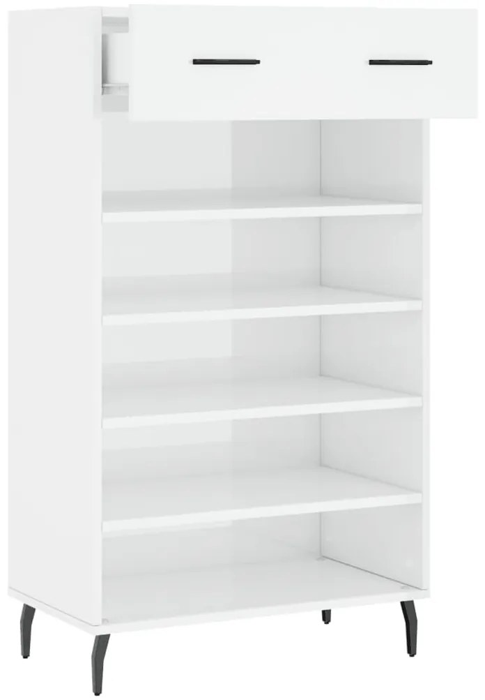 Sapateira 60x35x105 cm derivados de madeira branco brilhante