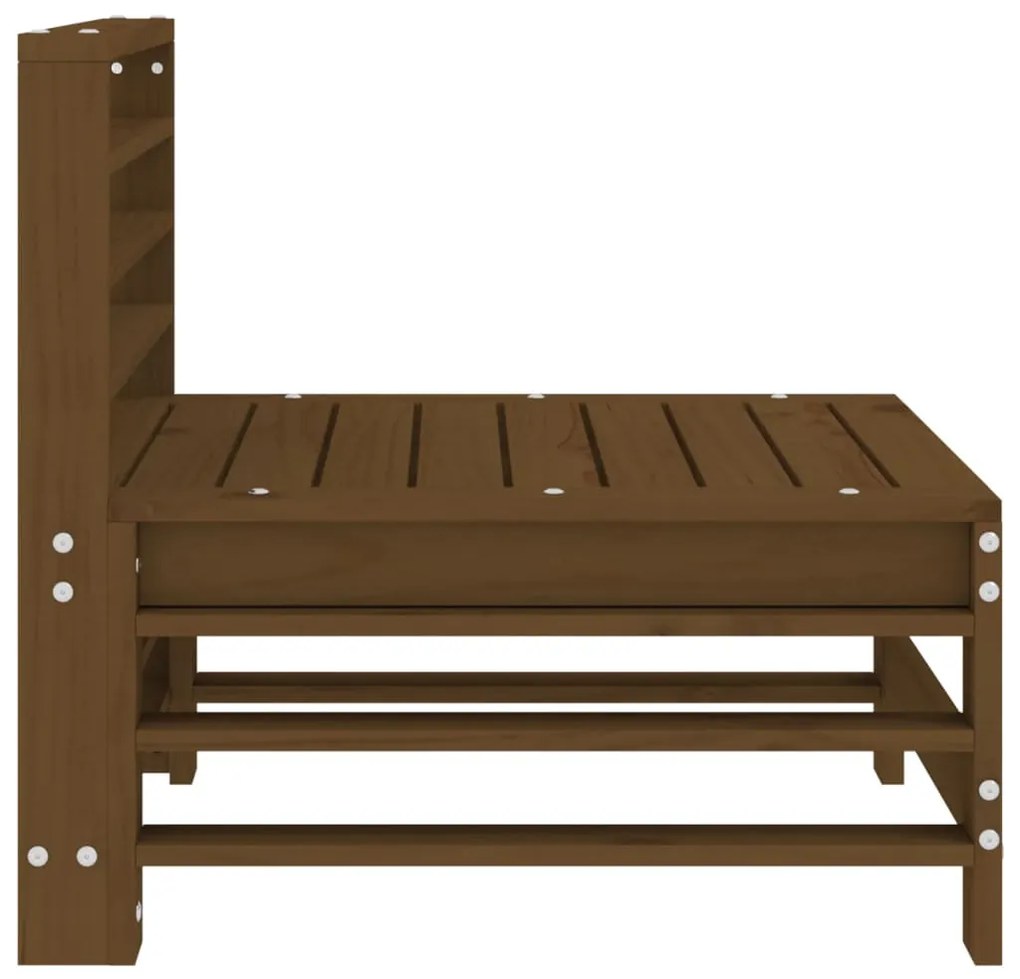 Sofás de centro para jardim 2 pcs pinho maciço castanho-mel