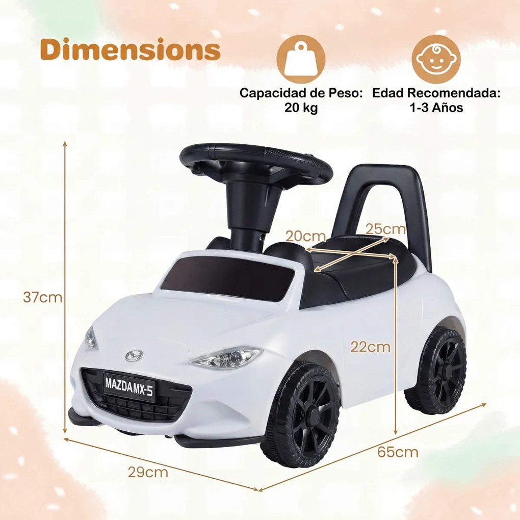 Carro de empurrar para crianças – Brinquedo deslizante com design de apoio no chão e espaço de arrumação – Carro para sentar e deslizar para trás – Br