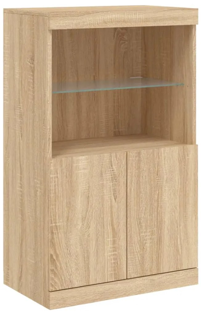 Aparador com luzes LED 60,5x37x100 cm carvalho sonoma