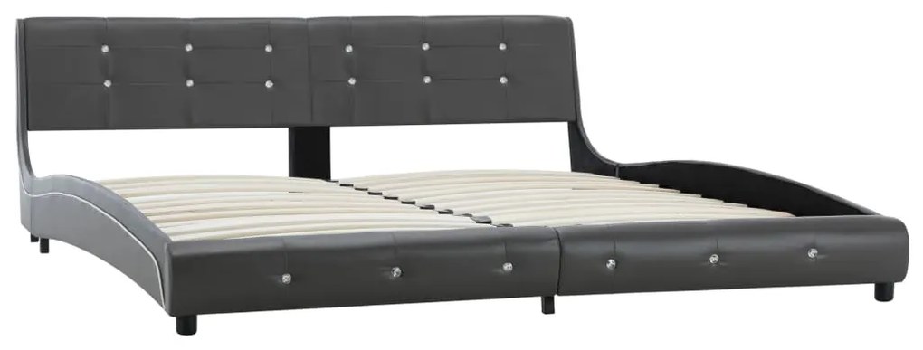 Estrutura de cama 180x200 cm couro artificial cinzento