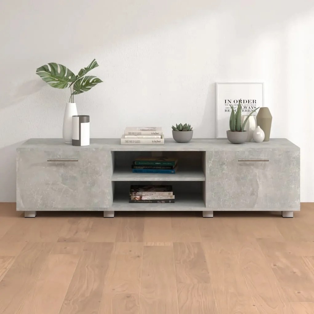 vidaXL Móvel de TV 140x40x35 cm derivados de madeira cinzento cimento