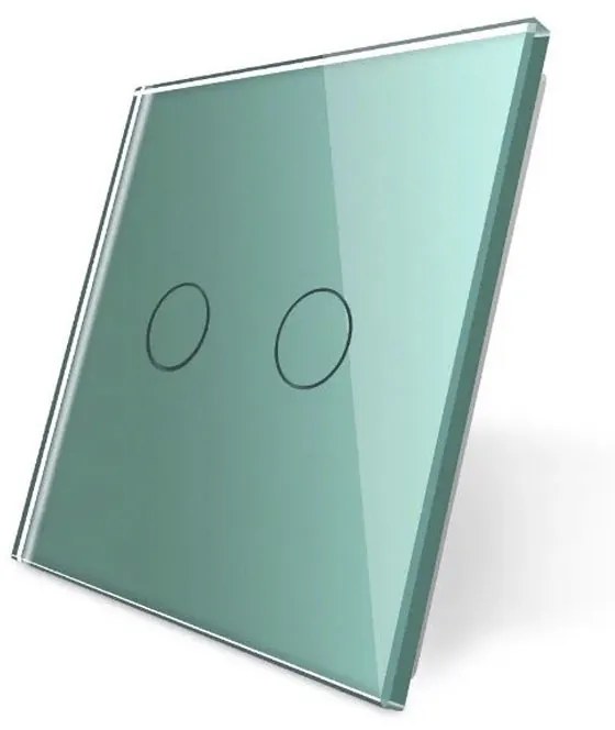 Frente interruptor tátil 2 botões, Painel verde vidro temperado
