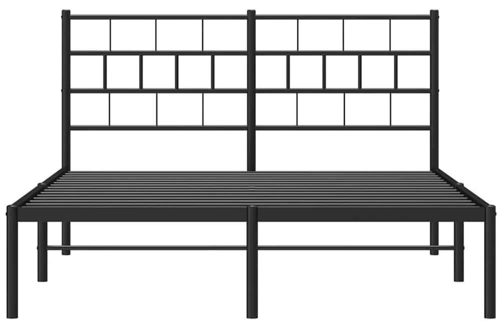 Estrutura de cama com cabeceira 135x190 cm metal preto
