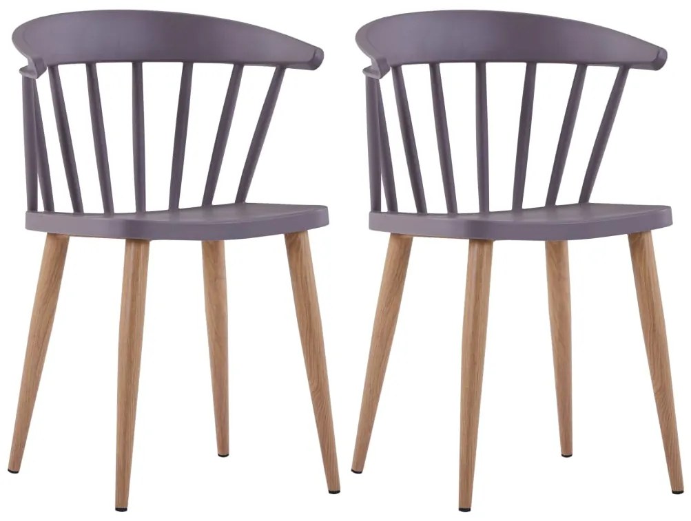 vidaXL Cadeiras de jantar 2 pcs plástico cinzento