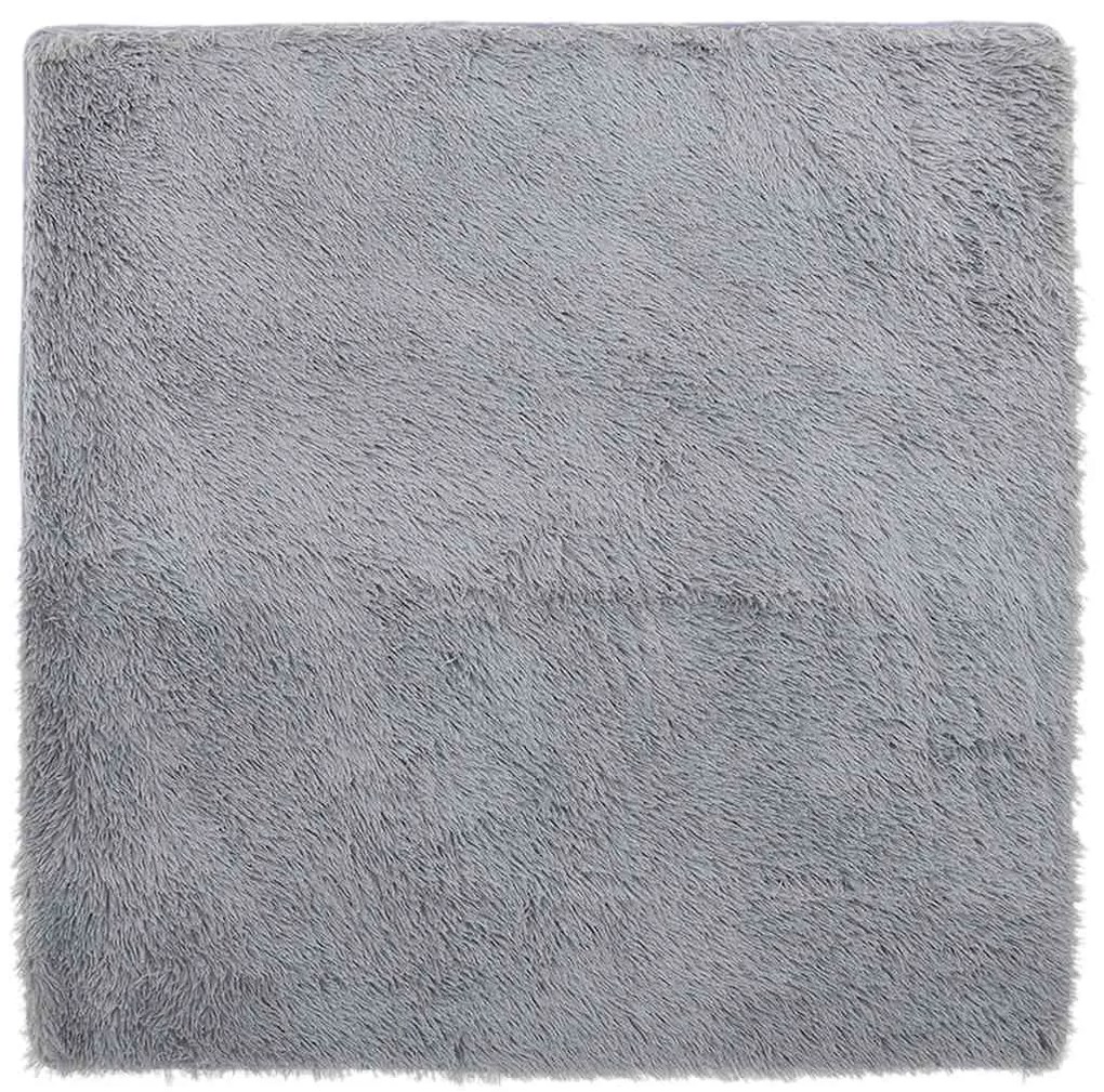 Tapete shaggy de pelo alto NAVARRA 240x240cm cinzento prateado