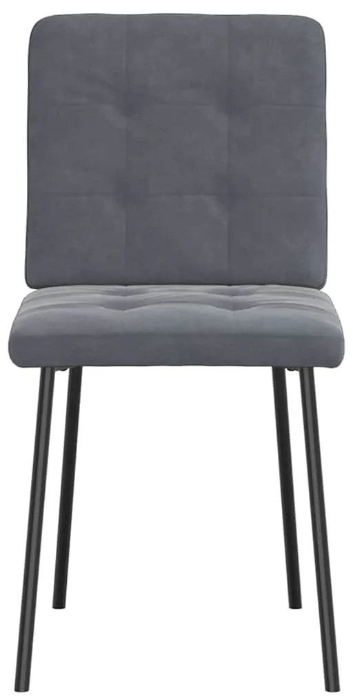 Cadeiras de jantar 2 pcs veludo cinzento-escuro